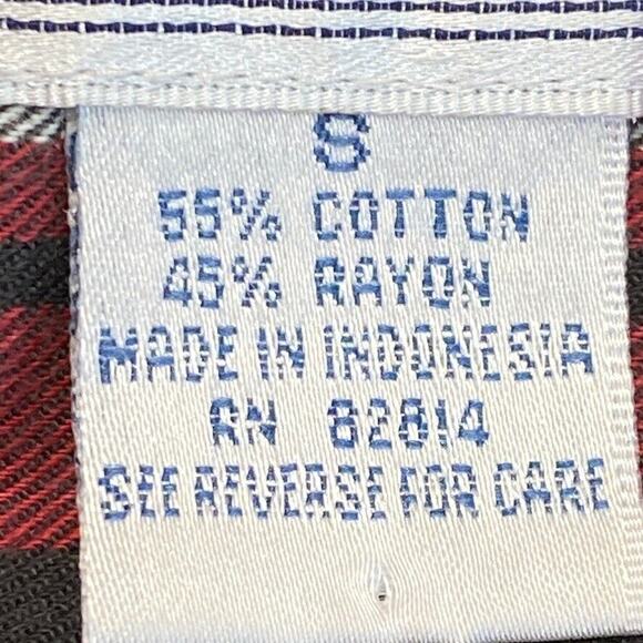 Chandler Hill Blouse Womens Small Red Plaid Long Sleeve Button Up Collar Pocket - Picture 10 of 12